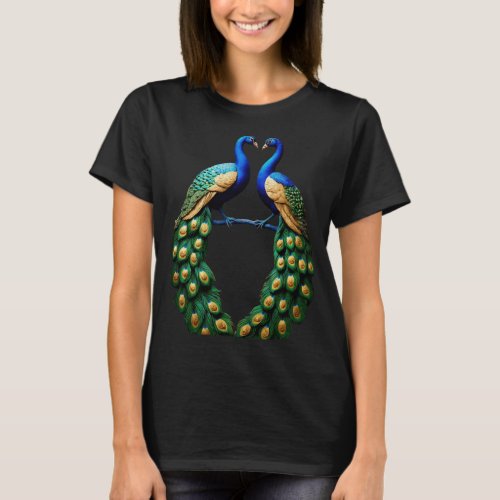 Peacocks on the Roof A Colorful  T_Shirt