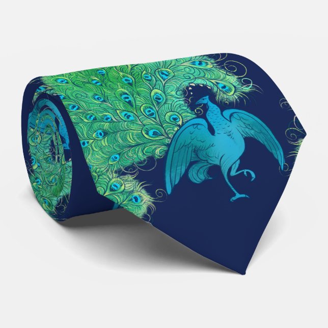 Peacocks Peacock Feather Art "Peacock lover" Neck Tie (Rolled)