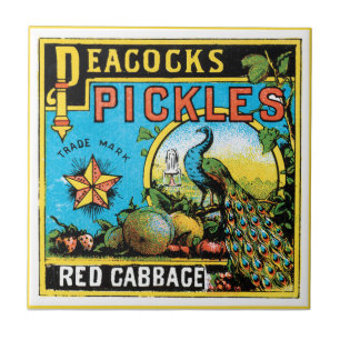 Peacocks Pickles Ceramic Tile