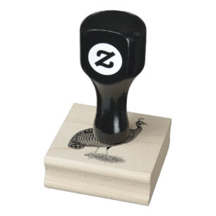 Peafowl: Congo Peahen Rubber Stamp