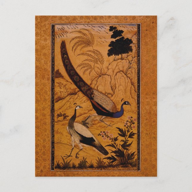 Peafowl in a Landscape by Ustad Mansur Postcard (Front)
