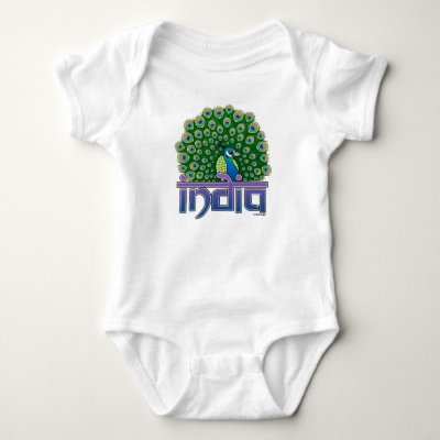 Peafowl of India Baby Bodysuit