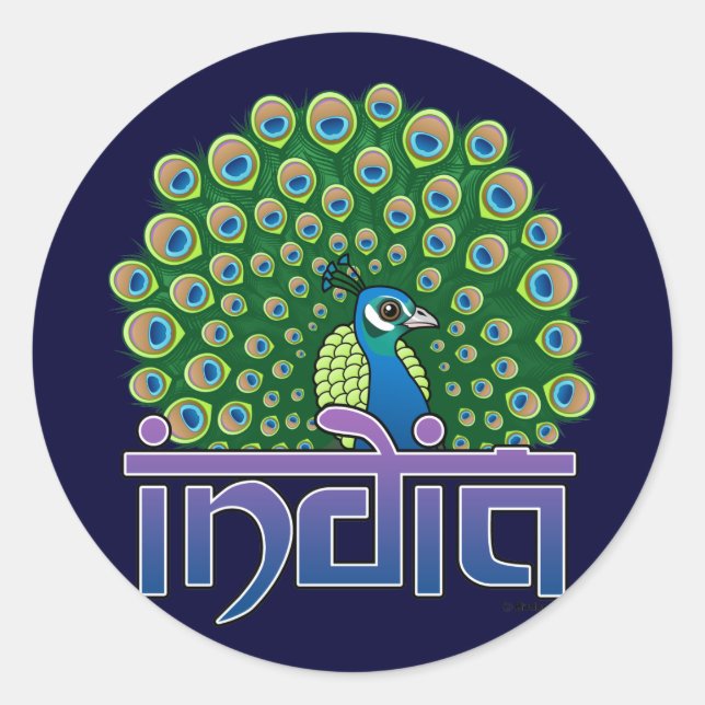Peafowl of India Classic Round Sticker (Front)