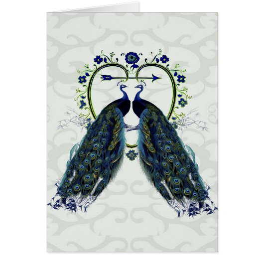 PEAFOWL peacock love heart personalized Cards (Front)