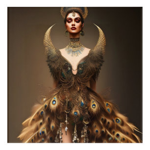 Peafowl Woman Acrylic Print