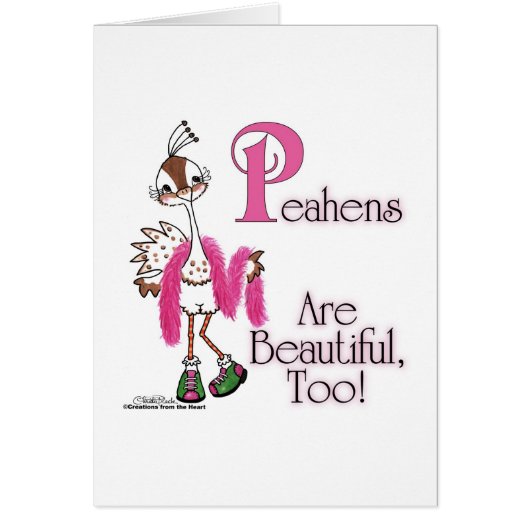 Peahens Are Beautiful, Too! Cards (Front)
