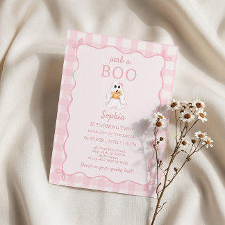 Peak A Boo Cute Ghost Birthday Invitation