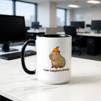 Peak Capybara Energy Mug – Funny Cute Capybara