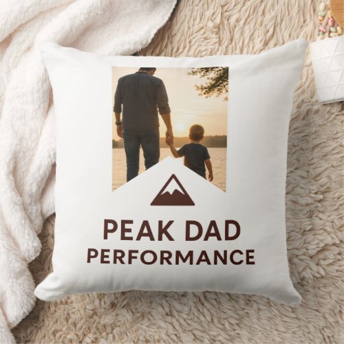 Peak Dad Performance Shirt Funny Father's Day Gift Throw Pillow