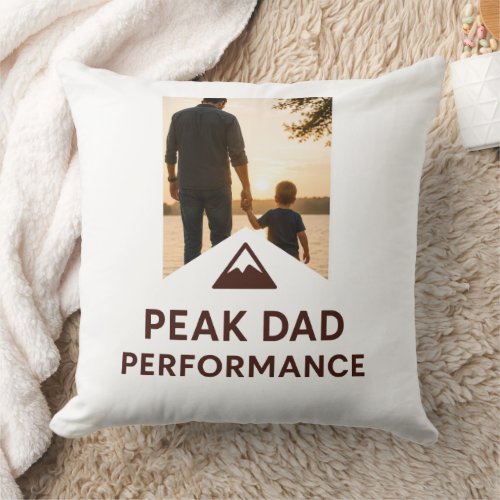 Peak Dad Performance Shirt Funny Father's Day Gift Throw Pillow