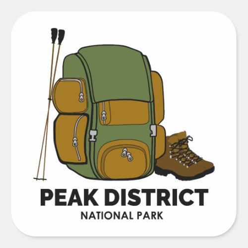 Peak District National Park Backpack Square Sticker