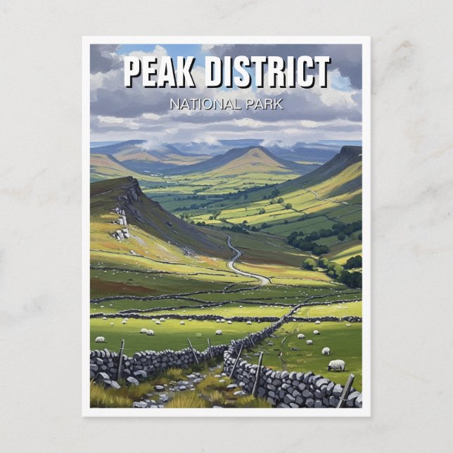 Peak District National Park England Travel Postcard (Front)