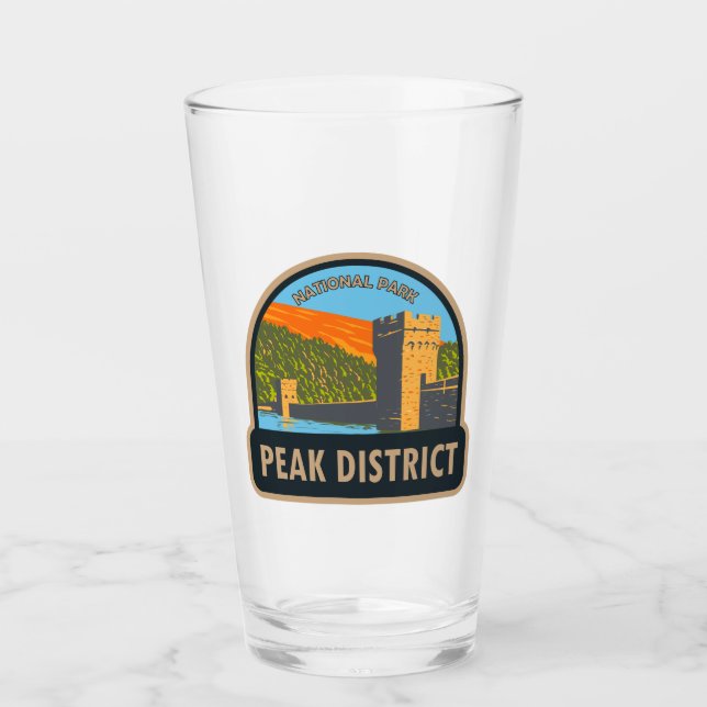 Peak District National Park England Vintage  Glass (Front)