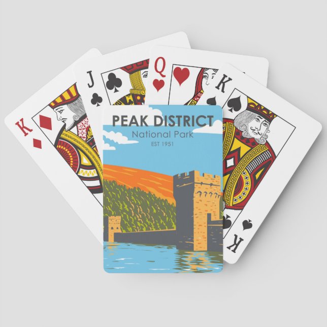 Peak District National Park England Vintage  Poker Cards (Back)