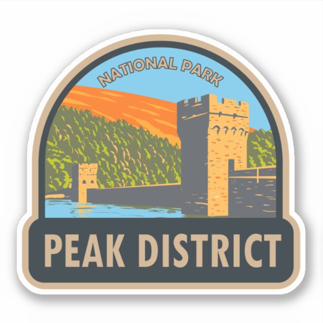 Peak District National Park England Vintage Sticker (Front)