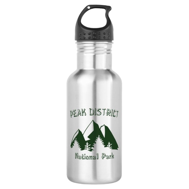 Peak District National Park Stainless Steel Water Bottle (Front)