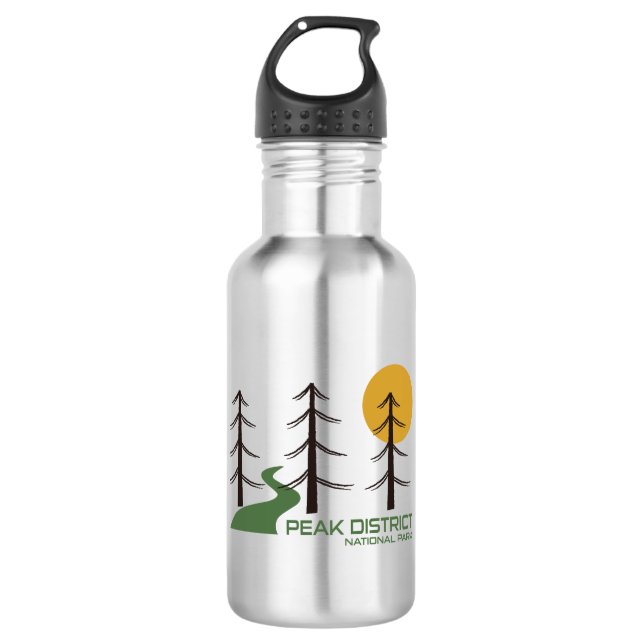 Peak District National Park Trail Stainless Steel Water Bottle (Front)
