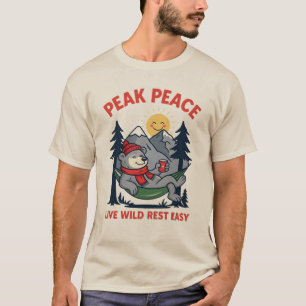 Peak Peace Bear in Hammock Camping T-Shirt