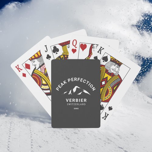 Peak Perfection Winter Ski Snowboard Resort Crest  Poker Cards