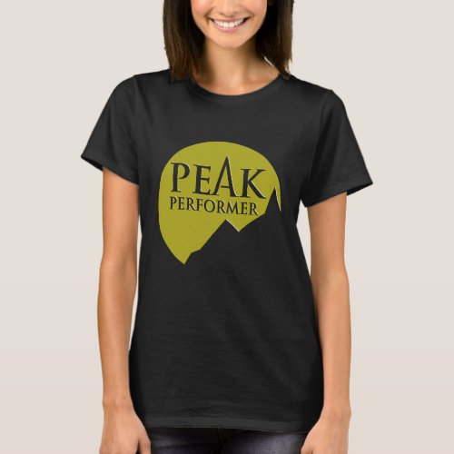 Peak Performer ladies logo green on army t_shirt