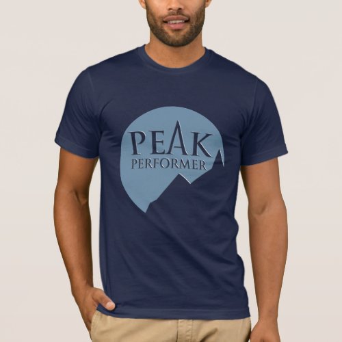 Peak Performer mens logo blue on navy t_shirt