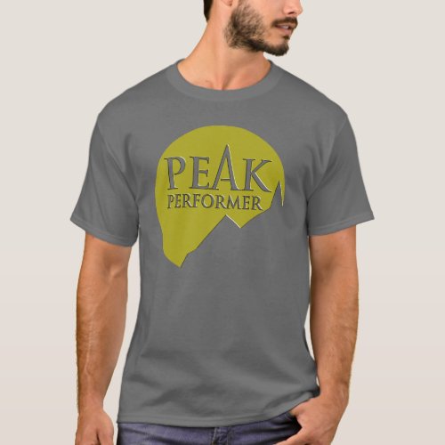 Peak Performer mens logo green on grey t T_Shirt
