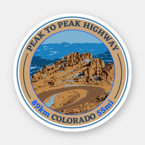  peak to peak scenic byway colorado rocky mountain sticker