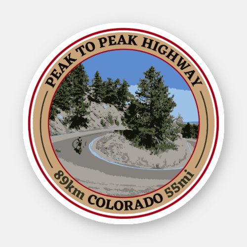  peak to peak scenic byway colorado rocky mountain sticker