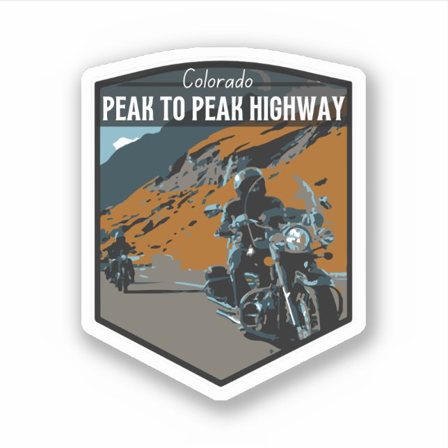 peak to peak scenic byway colorado rocky mountains sticker (Front)