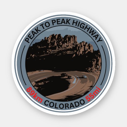 Peak to Peak Scenic Byway Colorado Rocky Mountains Sticker