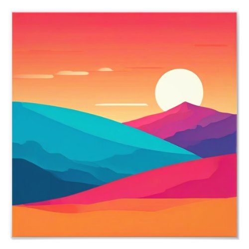 Peak Wonder A Whimsical Mountain Sunset Photo Print