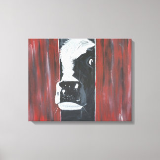 Peakaboo cow canvas print