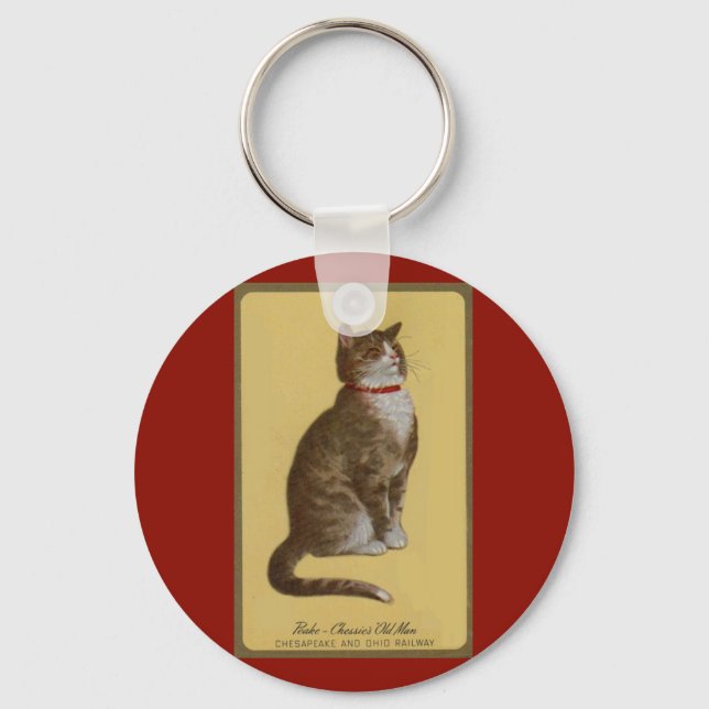 Peake, Chessie’s Old Man tomcat tabby cat Keychain (Front)