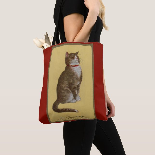 Peake, Chessie’s Old Man tomcat tabby cat Tote Bag (Close Up)