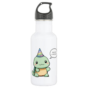 "Peaked In Kindergarten" Funny Turtle Design Stainless Steel Water Bottle