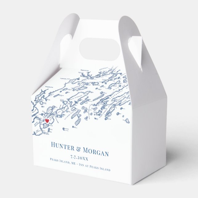 Peaks Island Maine Destination Wedding Elegant Favor Boxes (Front Side)