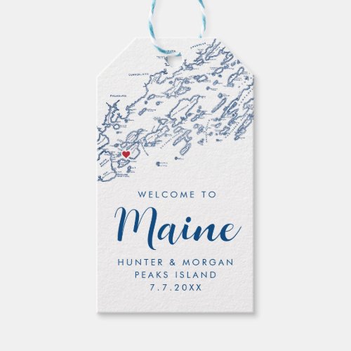 Peaks Island Maine Elegant Modern Wedding Favor Gift Tags