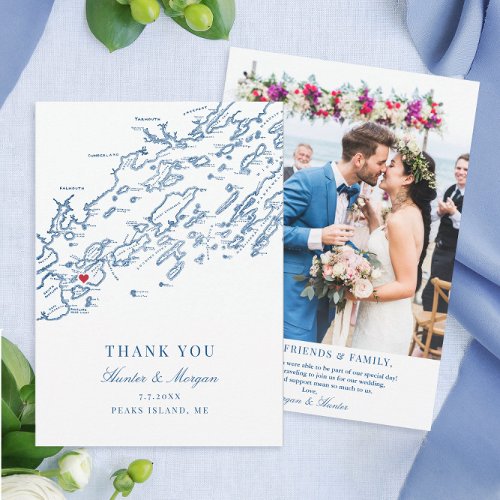 Peaks Island Maine Wedding Flat Thank You Card