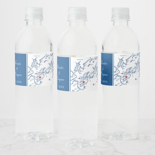 Peaks Island Maine Wedding  Water Bottle Label