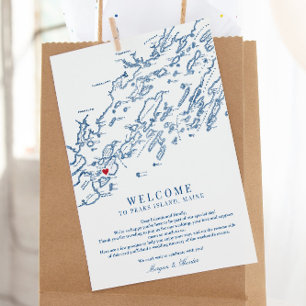 Peaks Island Maine Wedding Welcome Itinerary Thank You Card