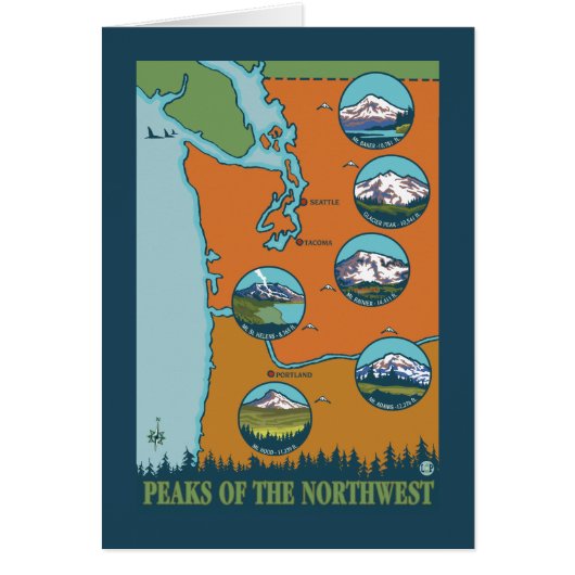 Peaks of the Northwest - 5 Different Mountains (Front)