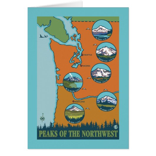 Peaks of the Northwest - 5 Different Mountains (Front)