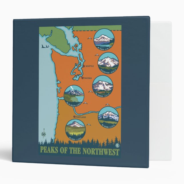 Peaks of the Northwest - 5 Different Mountains Binder (Front/Inside)