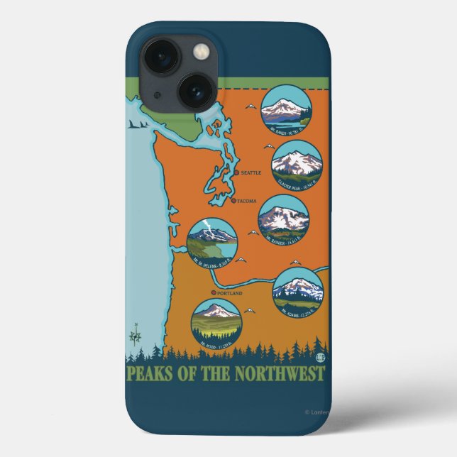 Peaks of the Northwest - 5 Different Mountains Case-Mate iPhone Case (Back)