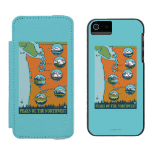 Peaks of the Northwest - 5 Different Mountains Wallet Case For iPhone SE/5/5s