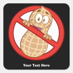 Peanut Allergy 2 (customizable) Square Sticker