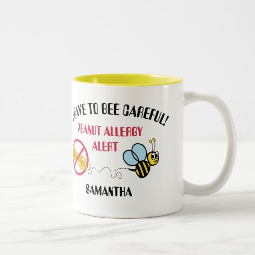 Peanut Allergy Alert Bumble Bee Mug