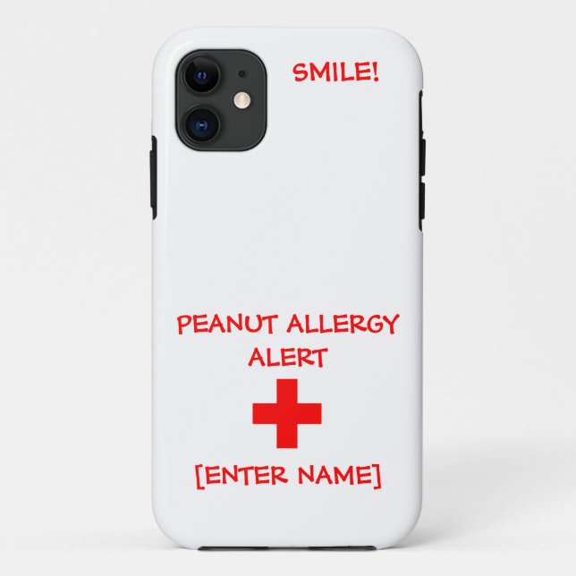 Peanut Allergy Alert iPhone Case (Back)