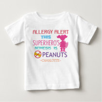 Peanut Allergy Alert Superhero Girls Custom Baby T-Shirt