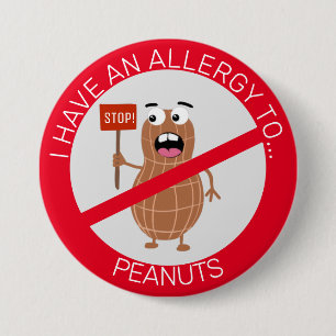 Peanut Allergy Button – Allergy Alert Badge for 